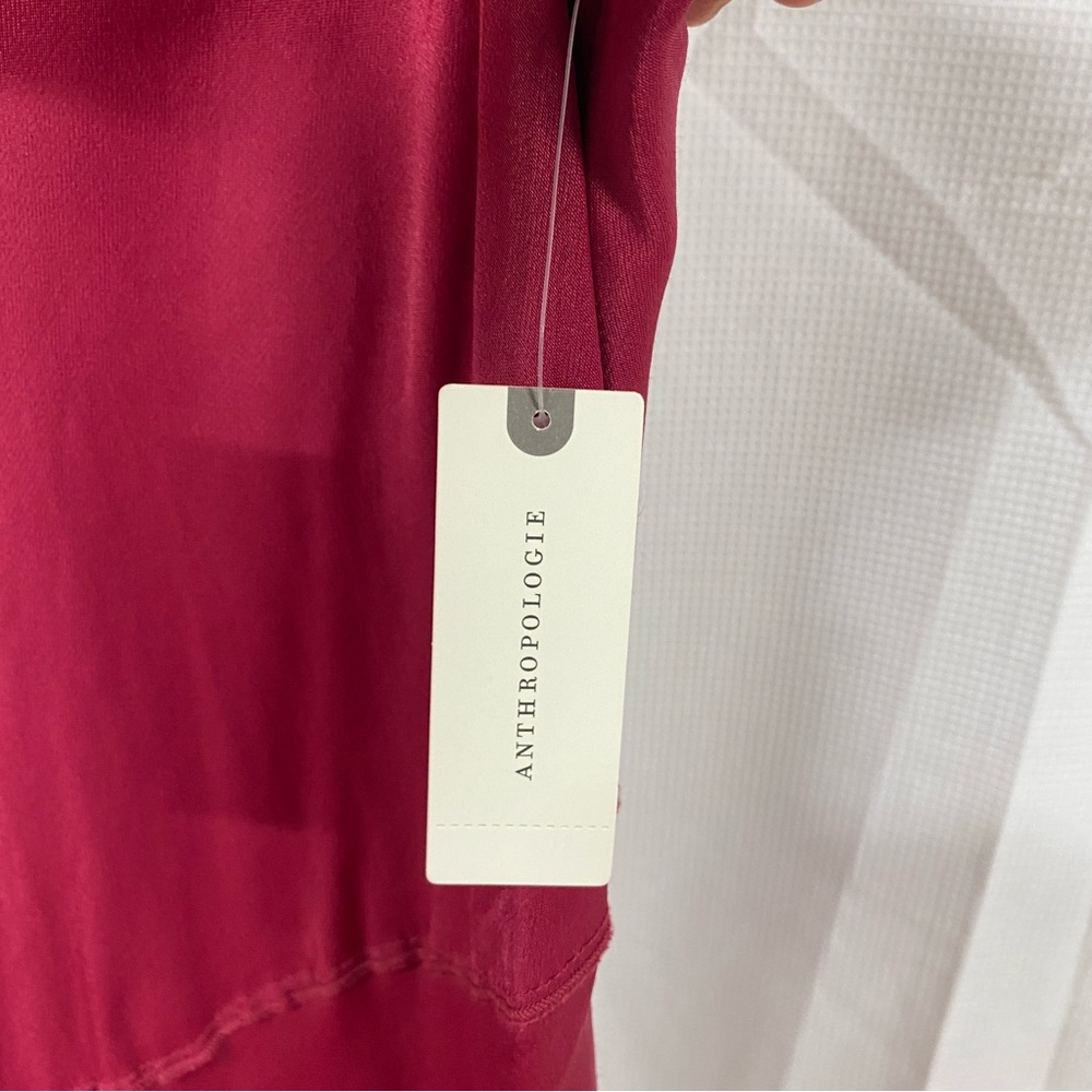 NWT Saturday Sunday Anthropologie Satin Slip Dress Women’s Medium Raspberry Pink - Picture 3 of 6
